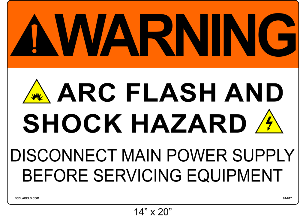 14" x 20" | Warning Disconnect Main Power | ANSI Label