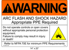 14" x 20" | Warning Do Not Operate Controls | ANSI Arc Flash Labels