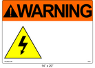 Custom 14" x 20" | ANSI Warning Label | Electrical Voltage
