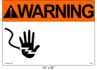 Custom 14" x 20" | ANSI Warning Label | Hand Symbol