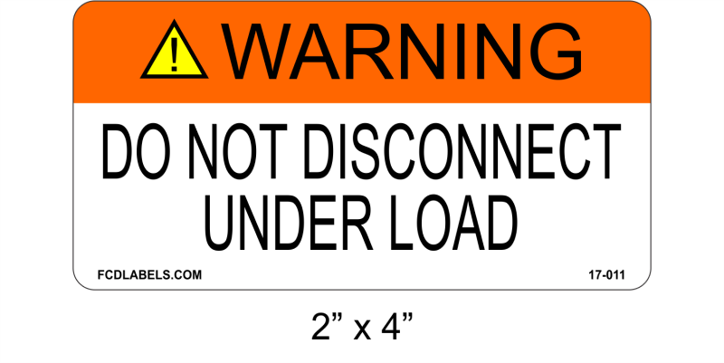 ANSI 2" x 4" | Do Not Disconnect Under Load | Solar Warning Labels 
