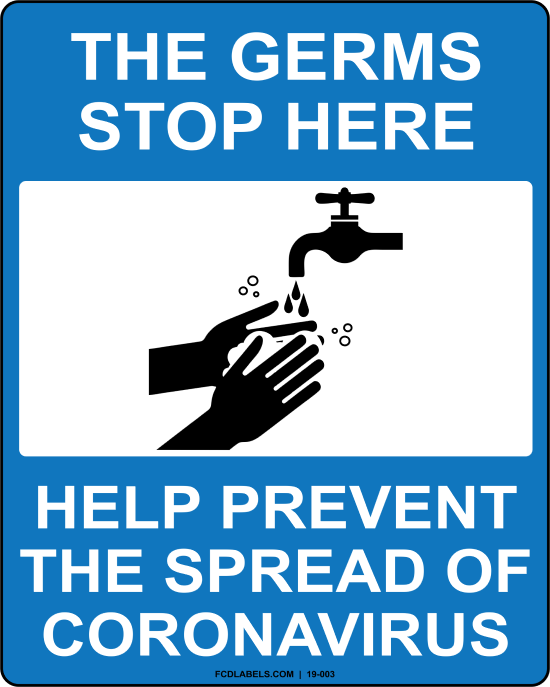 COVID-19 | GERMS STOP HERE. HELP PREVENT THE SPREAD OF THE CORONAVIRUS