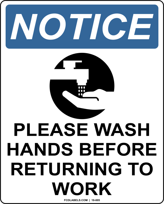 COVID-19 | PLEASE WASH HANDS BEFORE RETURNING TO WORK