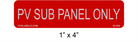 Reflective Solar Labels | PV Sub Panel Only