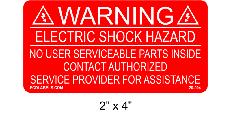 2" x 4" | Contact Authorized Service Provider | Solar Warning Labels