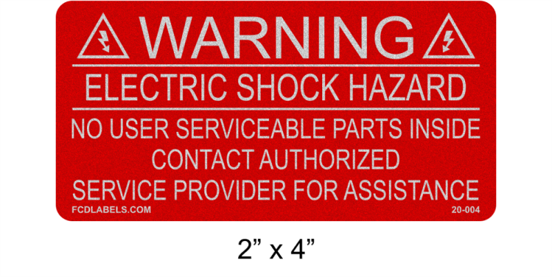 Reflective 2" x 4" | Contact Authorized Service Provider | Solar Warning Labels