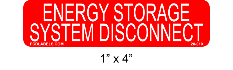 1" x 4" | Energy Storage System Disconnect | Energy Storage System Labels
