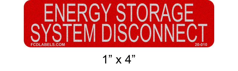 Reflective 1" x 4" | Energy Storage System Disconnect | Energy Storage System Labels