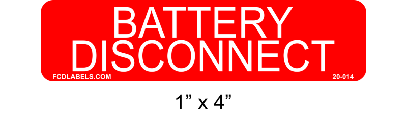 1" x 4" | Battery Disconnect | Battery Labels