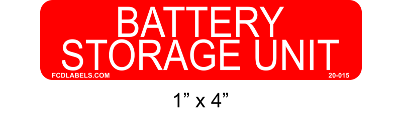 1" x 4" | Battery Storage Unit | Battery Labels