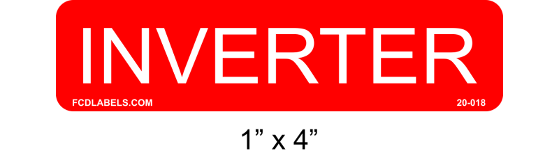 1" x 4" | Inverter | Solar Equipment Labels