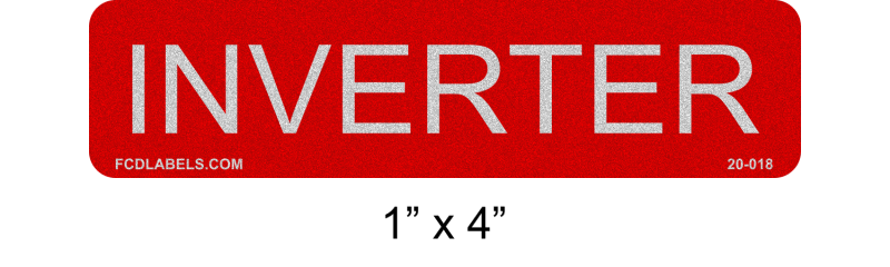 Reflective 1" x 4" | Inverter | Solar Equipment Labels