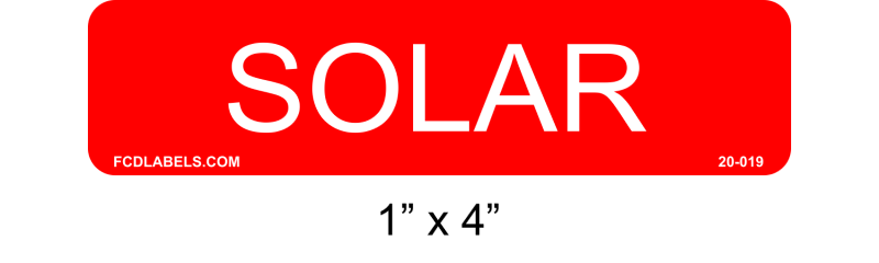1" x 4" | Solar | Solar Equipment Labels
