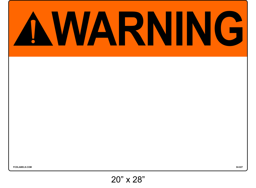 Custom 20" x 28" | ANSI Warning Labels