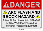 Reflective 20" x 28" | Danger Refer to NFPA 70E | ANSI Label