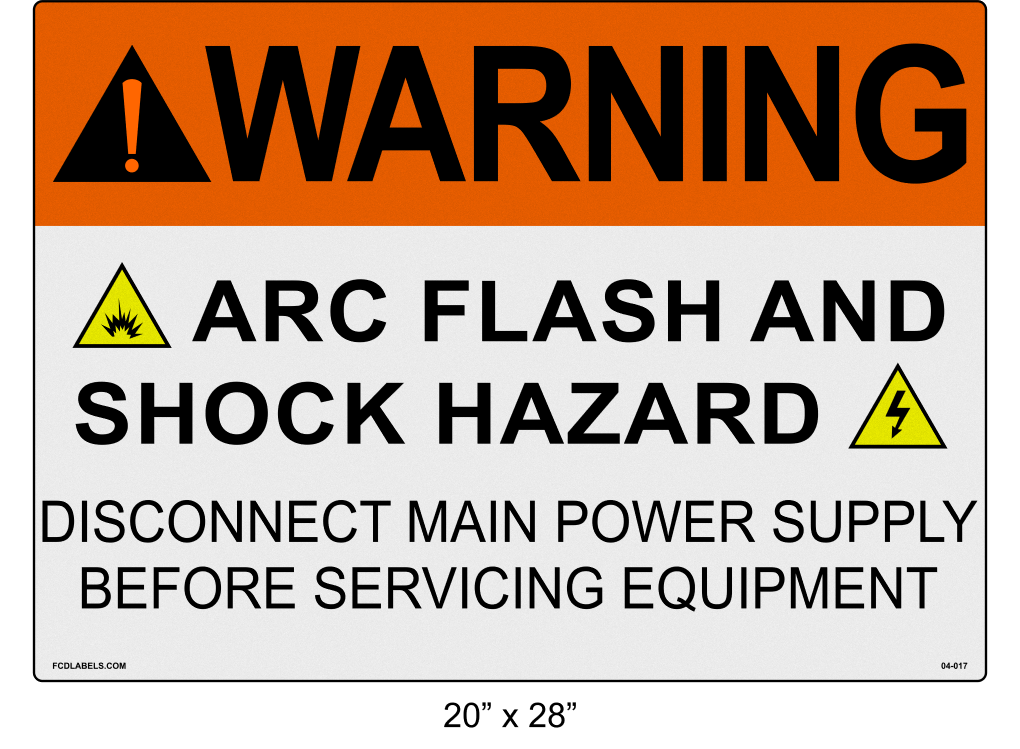 Reflective 20" x 28" | Warning Disconnect Main Power | ANSI Label