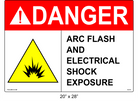 20" x 28" | ANSI Danger Arc Flash and Electrical Shock Exposure | Shock Symbol
