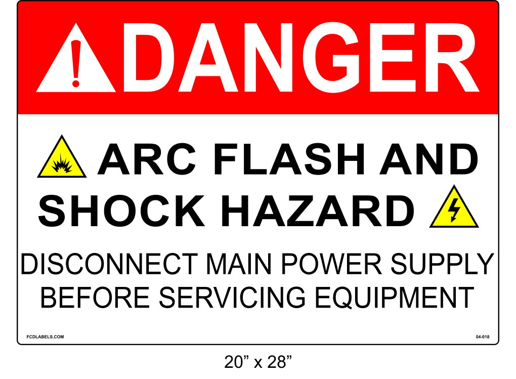 20" x 28" | Danger Disconnect Main Power | ANSI Label