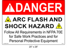 20" x 28" | Danger Refer to NFPA 70E | ANSI Label