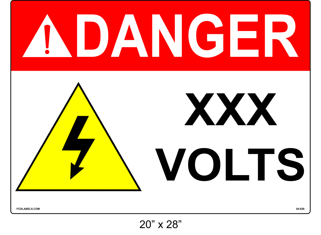 20" x 28" | Danger ___ Voltage | ANSI Labels
