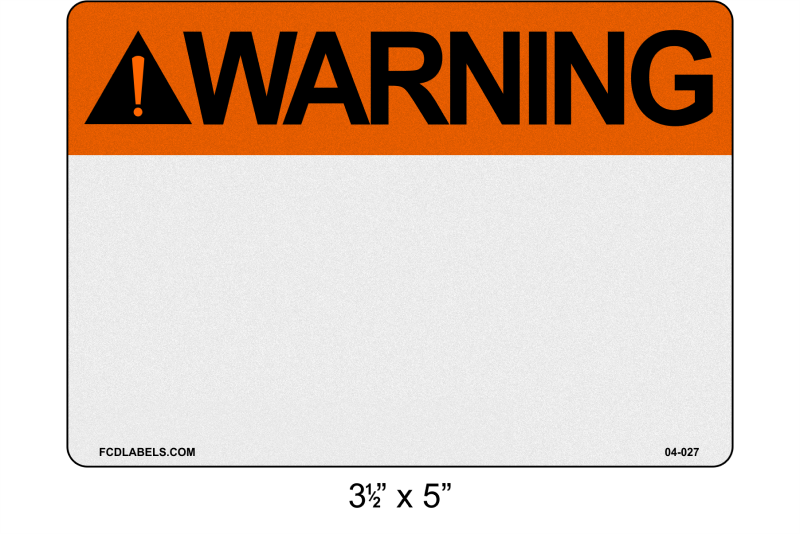 Custom Reflective 3.5" x 5" | ANSI Warning Labels