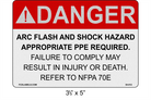 Reflective 3.5" x 5" | Danger Refer to NFPA 70E | ANSI Label
