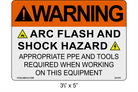Reflective 3.5" x 5" | Warning Appropriate PPE and Tools Required | ANSI Label