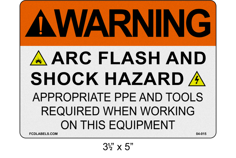 Reflective 3.5" x 5" | Warning Appropriate PPE and Tools Required | ANSI Label