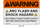 Reflective 3.5" x 5" | Warning Disconnect Main Power | ANSI Label