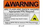 Reflective 3.5" x 5" | Warning Do Not Operate Controls | ANSI Arc Flash Labels