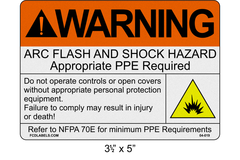 Reflective 3.5" x 5" | Warning Do Not Operate Controls | ANSI Arc Flash Labels