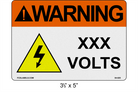 Reflective 3.5" x 5" | Warning ___ Voltage | ANSI Labels