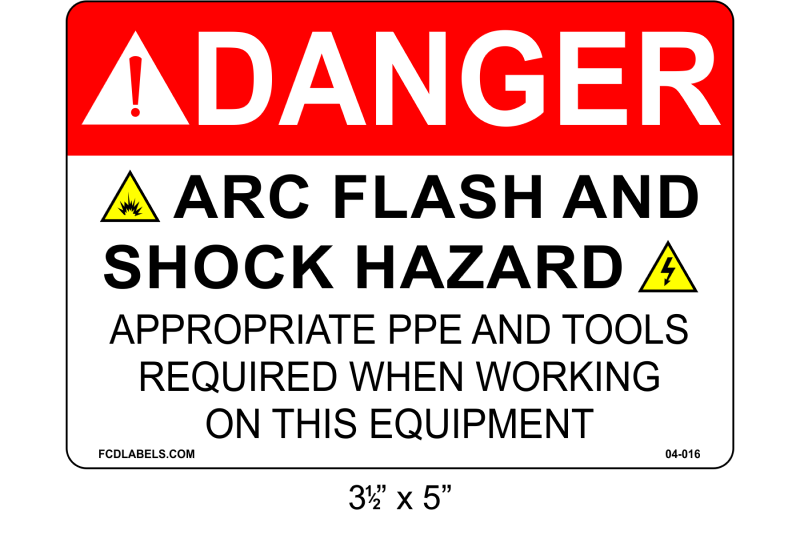 3.5" x 5" | Danger Appropriate PPE and Tools Required | ANSI Label