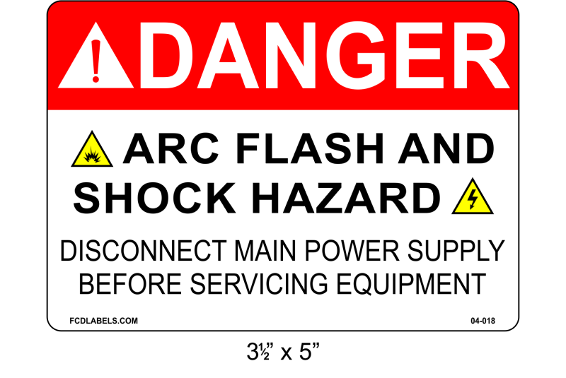 3.5" x 5" | Danger Disconnect Main Power | ANSI Label