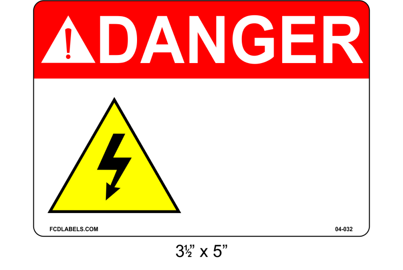 Custom 3.5" x 5" | ANSI Danger Label | Electrical Voltage