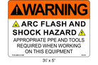 3.5" x 5" | Warning Appropriate PPE and Tools Required | ANSI Label