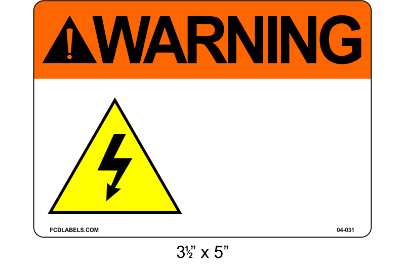 Custom 3.5" x 5" | ANSI Warning Label | Electrical Voltage