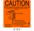 4" x 4" | House Placard | Map Layout - Orange & Black with Rivets