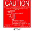 4" x 4" | House Placard | Map Layout - Red & White with Rivets