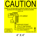 4" x 4" | House Placard | Map Layout - Yellow & Black