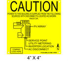 4" x 4" | House Placard | Map Layout - Yellow & Black with Rivets