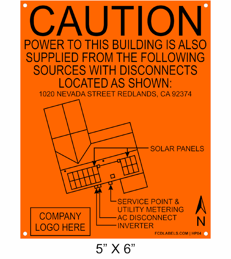 5" x 6" | House Placard | Map Layout - Orange & Black with Rivets
