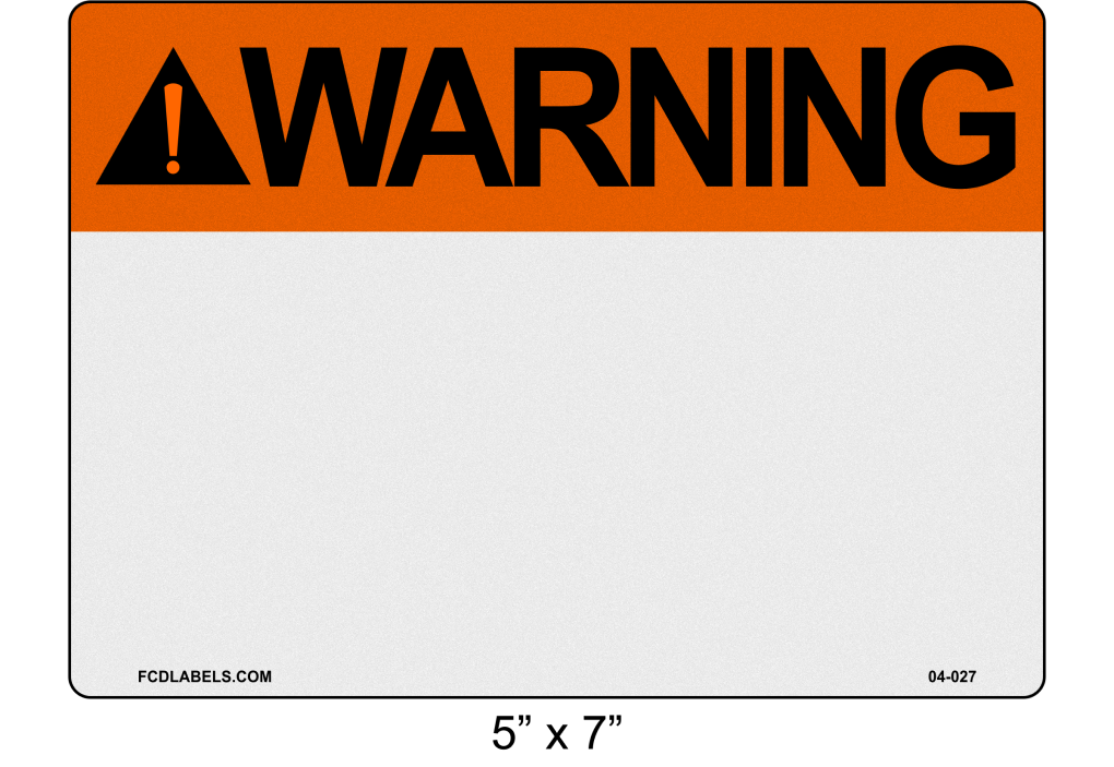 Custom Reflective 5" x 7" | ANSI Warning Labels