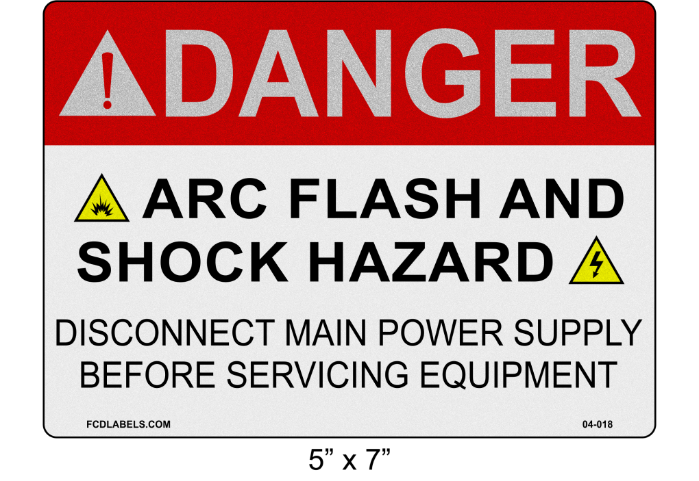 Reflective 5" x 7" | Danger Disconnect Main Power | ANSI Label