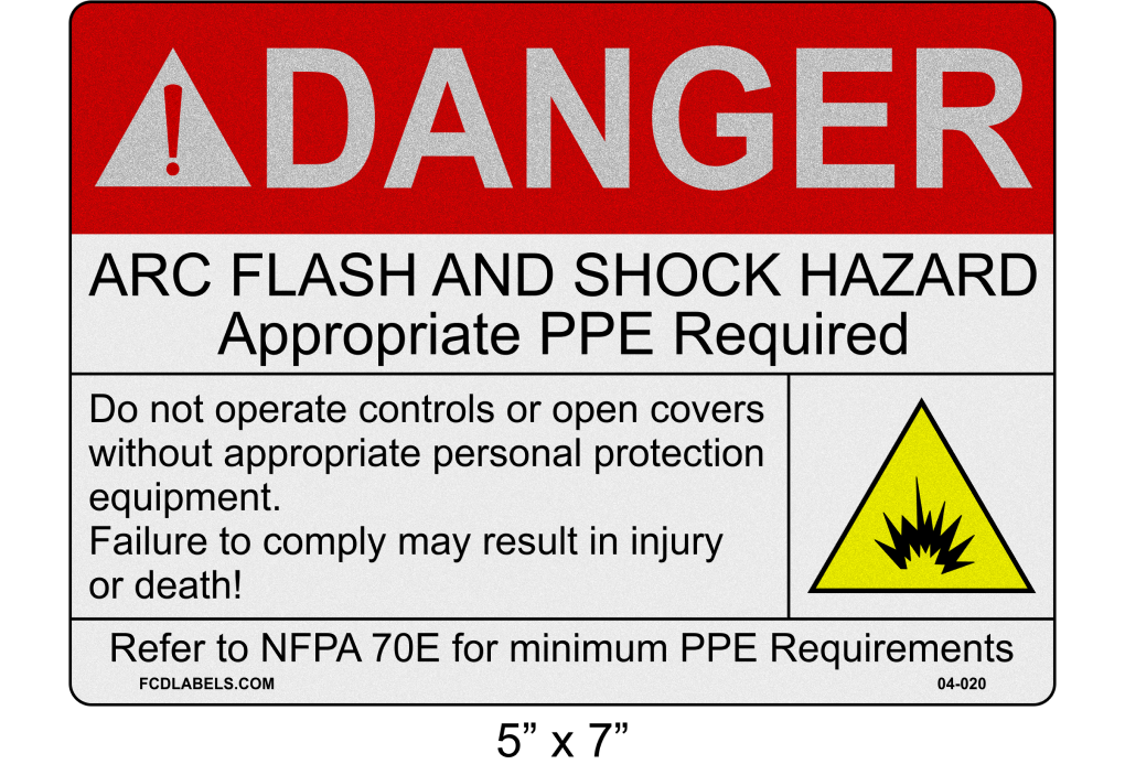 Reflective 5" x 7" | Danger Do Not Operate Controls | ANSI Arc Flash Labels