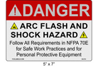 Reflective 5" x 7" | Danger Refer to NFPA 70E | ANSI Label