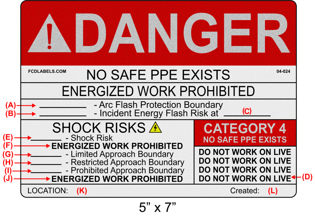 Reflective 5" x 7" | Danger No Safe PPE Exists | Custom ANSI Labels