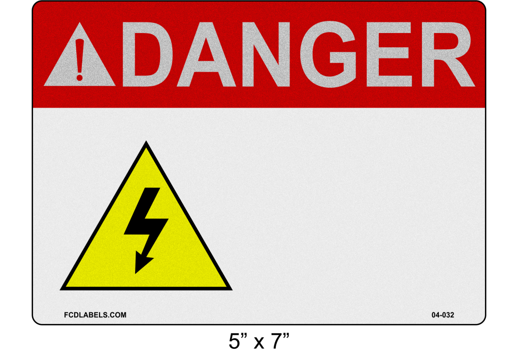 Custom Reflective 5" x 7" | ANSI Danger Label | Electrical Voltage