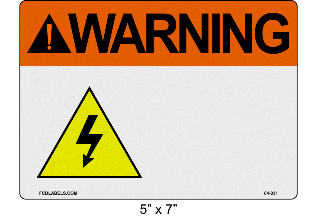 Custom Reflective 5" x 7" | ANSI Warning Label | Electrical Voltage
