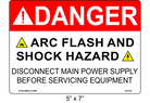 5" x 7" | Danger Disconnect Main Power | ANSI Label